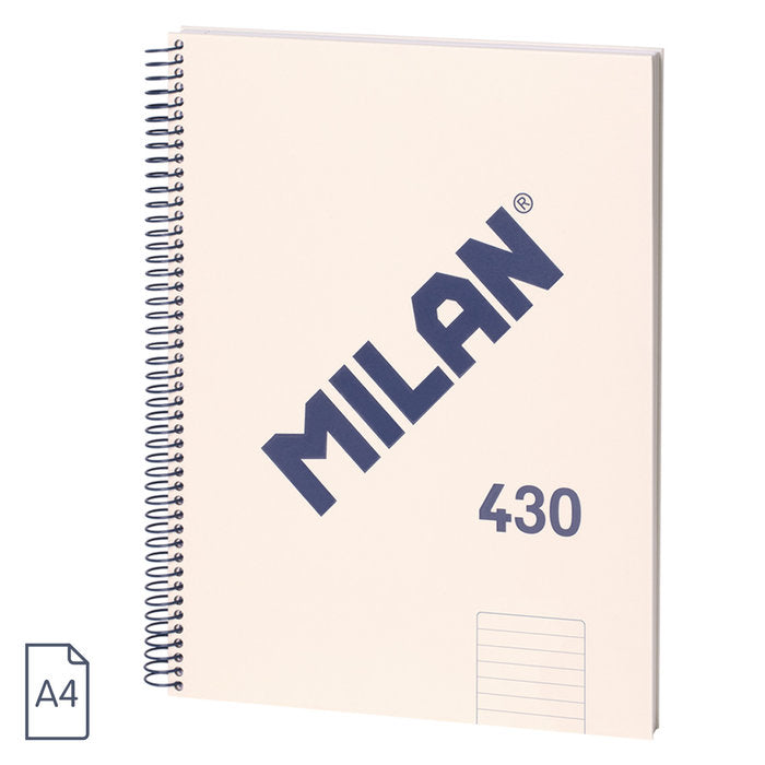 Cuaderno espiral a4+ 80h 95g beige Milan Pack 3