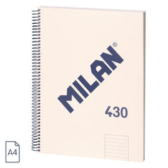 Bloc Espiral Estándar Liso 90g | Milan | Cartón | Formato Estándar | Pack 3 Unidades