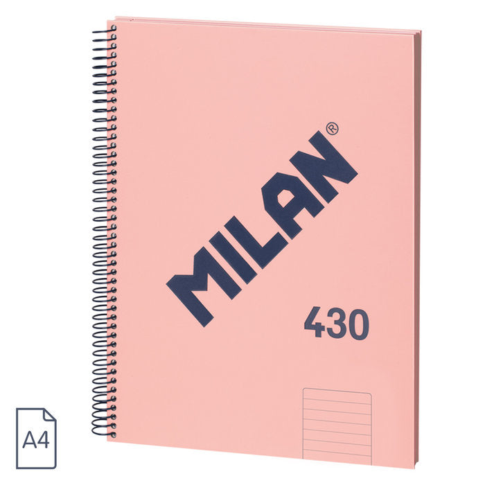 Paquete de 3 cuadernos espiral A4+ rosa Milan 80 hojas