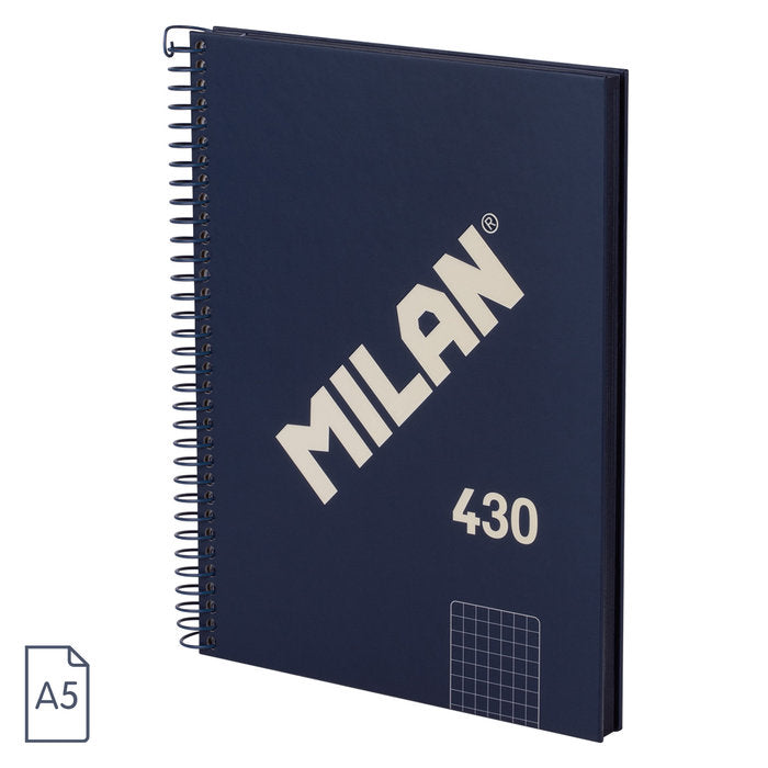 Bloc Espiral Estándar Liso 80H 90g | Milan | Cartón | Formato Estándar | Pack 3 Unidades