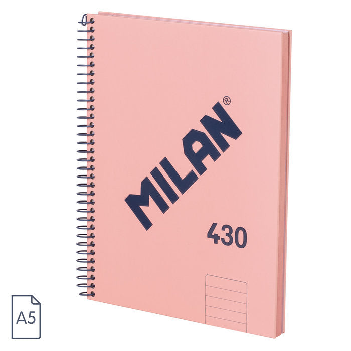 Bloc espiral A5 Milan horizontal 80H Serie 1918 rosa