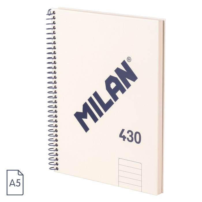 Bloc Espiral Estándar Liso 80H 90g | Milan | Cartón | Formato Estándar | Pack 3 Unidades