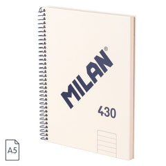 Bloc Espiral Estándar Liso 80H 90g | Milan | Cartón | Formato Estándar | Pack 3 Unidades