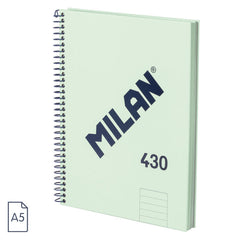 Bloc Espiral Estándar Liso 80H 90g | Milan | Cartón | Formato Estándar | Pack 3 Unidades