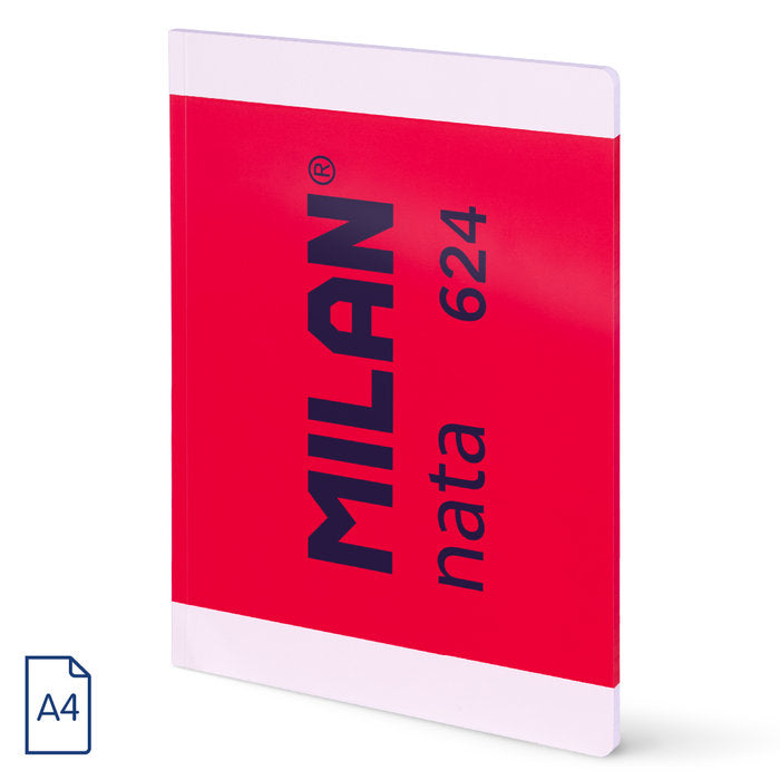 Libreta A4 Encolada Cuadros 5x5 48H Milan Nata 624 Rosa Marca Milan Diseño Imagen principal del producto