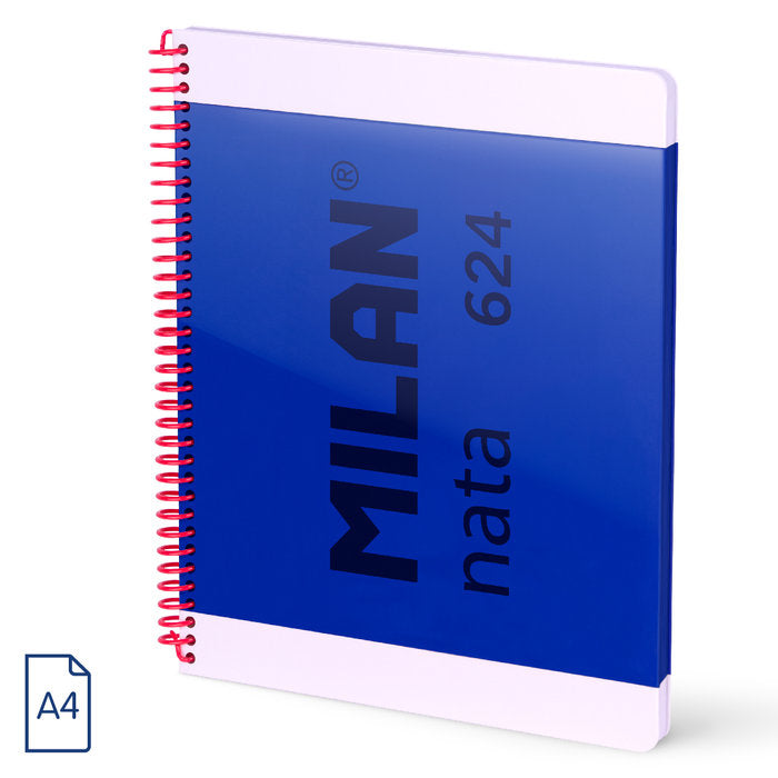 Cuaderno A4 Espiral Tapa Dura Horizontal 80H Nata Azul Milan Diseño Imagen principal del producto