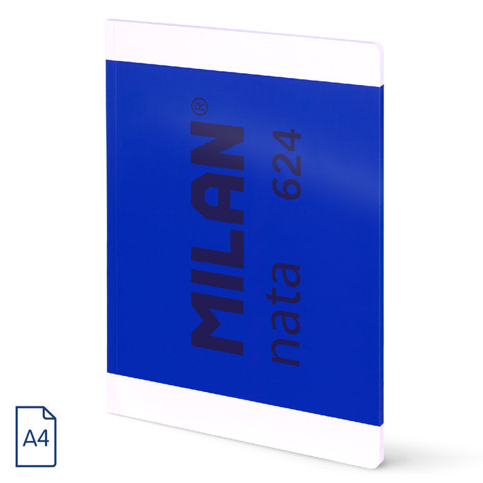 Libreta A4 Encolada Cuadros 5x5 48H Milan Nata 624 Azul Marca Milan Diseño Imagen principal del producto