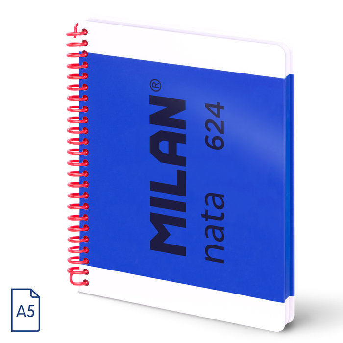 Cuaderno A5 Espiral Tapa Dura Rayado 80H Nata Azul Milan Diseño Imagen principal del producto
