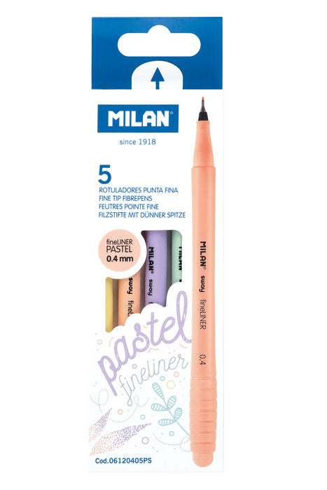 CAJA 5 ROTULADORES PUNTA FINA SWAY PASTEL FINELINER 0,4 MM | 1 UNIDADES | (MILAN)