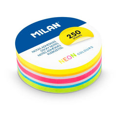 BLOC 250 NOTAS ADHESIVAS REMOVIBLES REDONDAS NEON Ø 67MM | 18 UNIDADES | (MILAN)