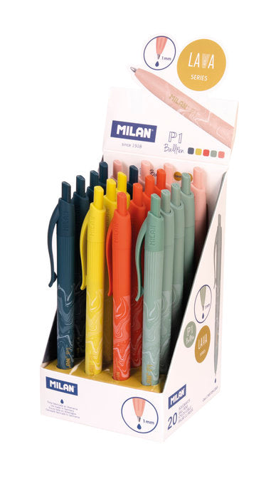 EXP, 20 BOLIGRAFOS P1 LAVA TINTA AZUL | 20 UNIDADES | (MILAN) Imagen principal del producto