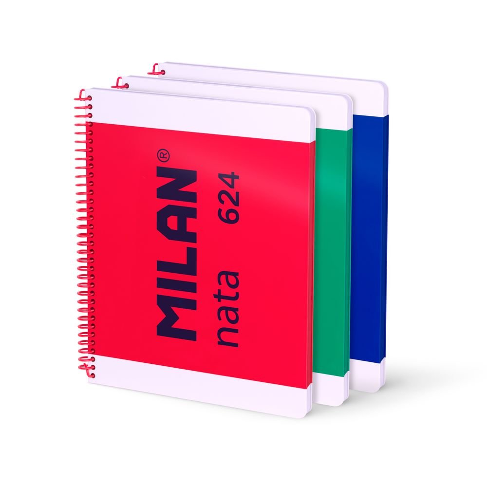 Pack 3 Cuadernos A4 Espiral Rayado Nata Milan