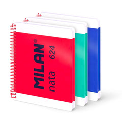 Bloc Espiral Estándar Liso 80H 90g | Milan | Cartón | Formato Estándar | Pack 1 Unidades