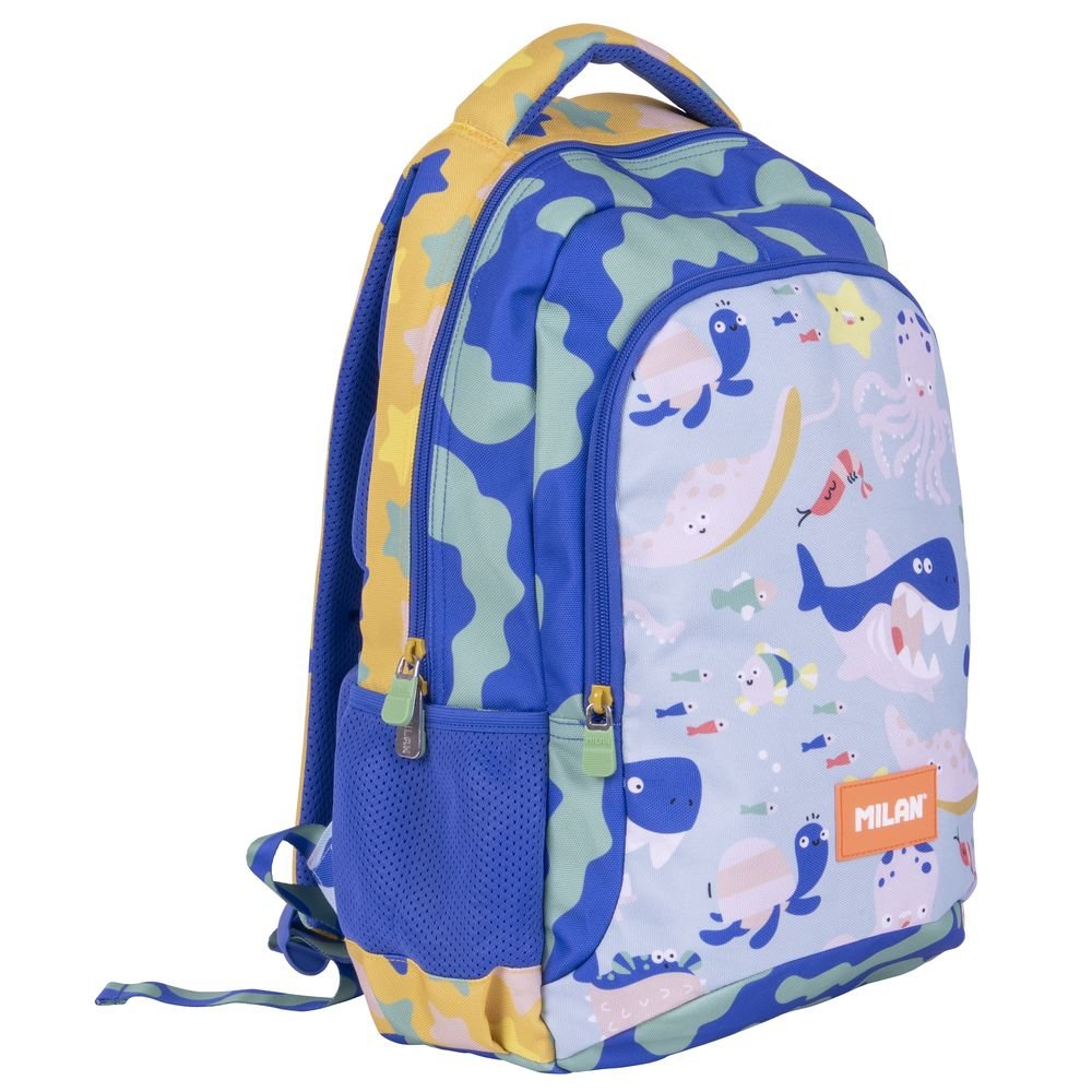MOCHILA ESCOLAR 2 CREMALLERAS SERIE ESPECIAL BLUE ODYSSEY | MILAN DISEÑO Imagen principal del producto
