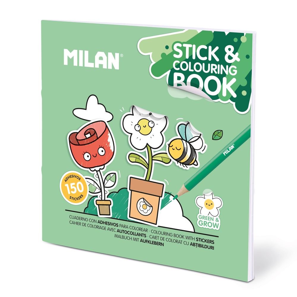Cuaderno con Adhesivos para Colorear Green & Grow Milan