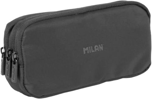 Estuche Portatodo 3 Cremalleras Serie Shadow Negro Milan Diseño