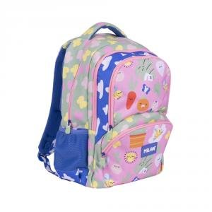 MOCHILA ESCOLAR 4 CREMALLERAS SERIE ESPECIAL GREEN & GROW | MILAN DISEÑO