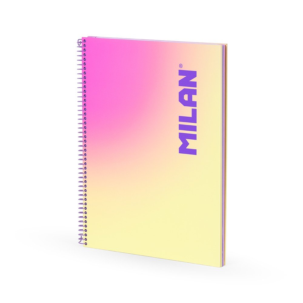 Cuaderno A4 espiral Milan Sunset amarillo 90h