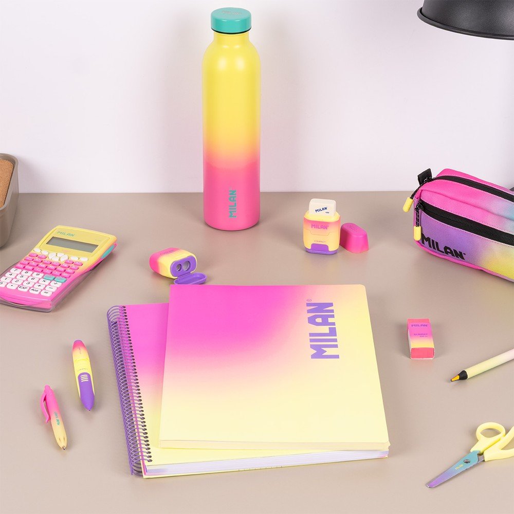 Cuaderno A4 espiral Milan Sunset amarillo 90h