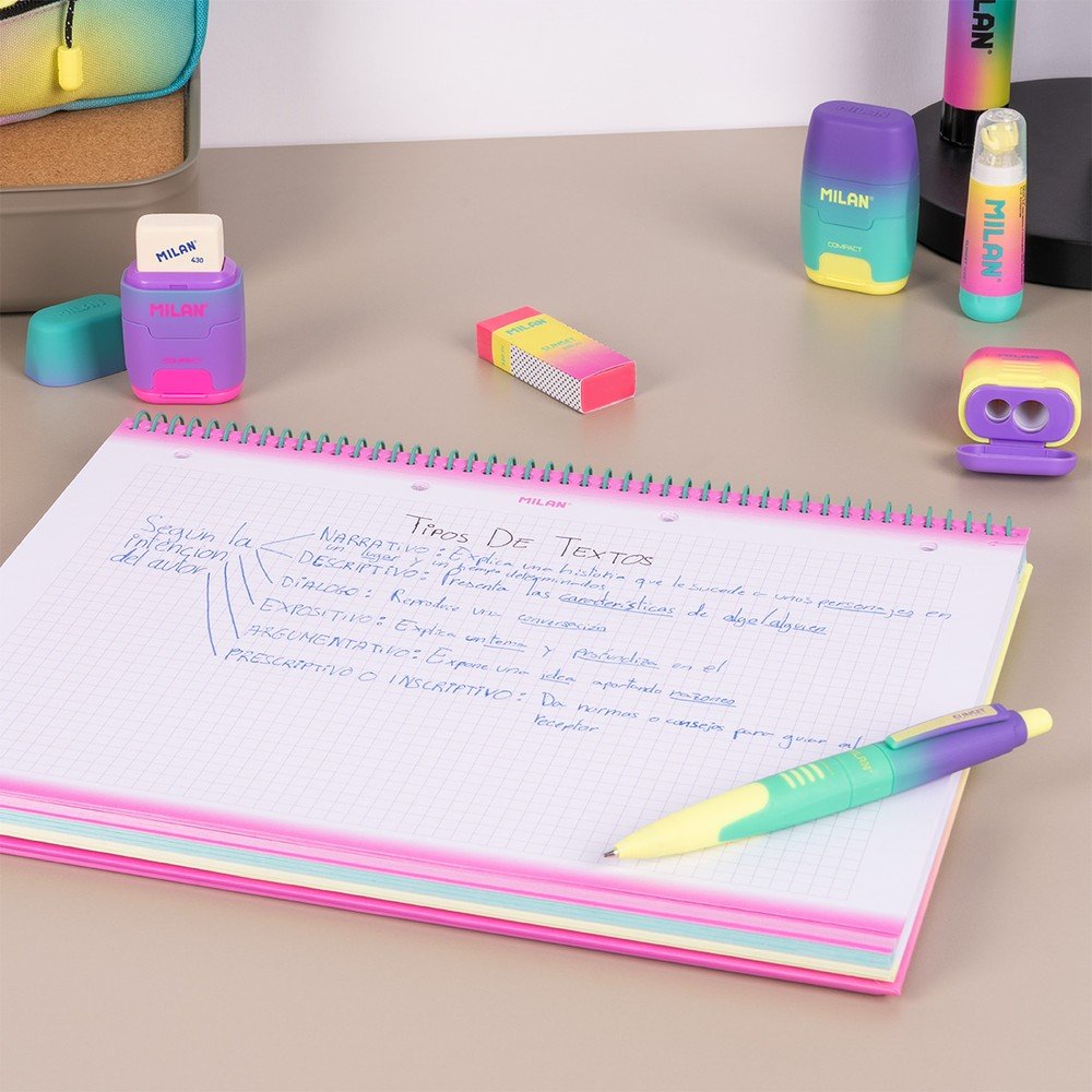 Cuaderno A4 espiral Milan Sunset rosa 90h