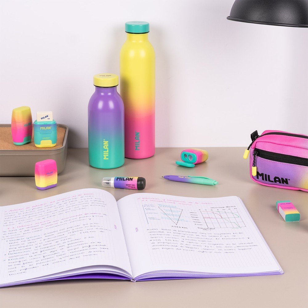 Libreta A4 Encolada Cuadros 5x5 48h Milan Sunset Lila