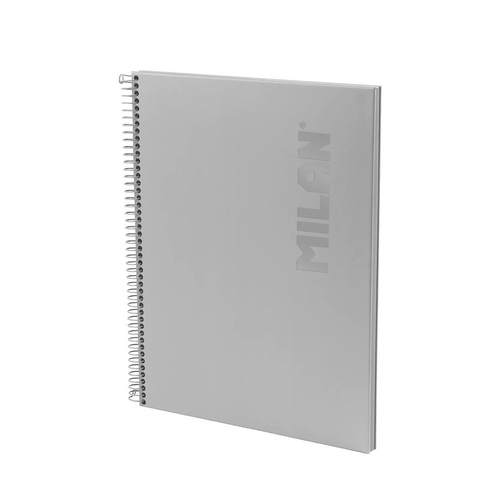 Cuaderno A4 Espiral Cuadros 5x5 80H 95g Shadow Gris Milan Diseño