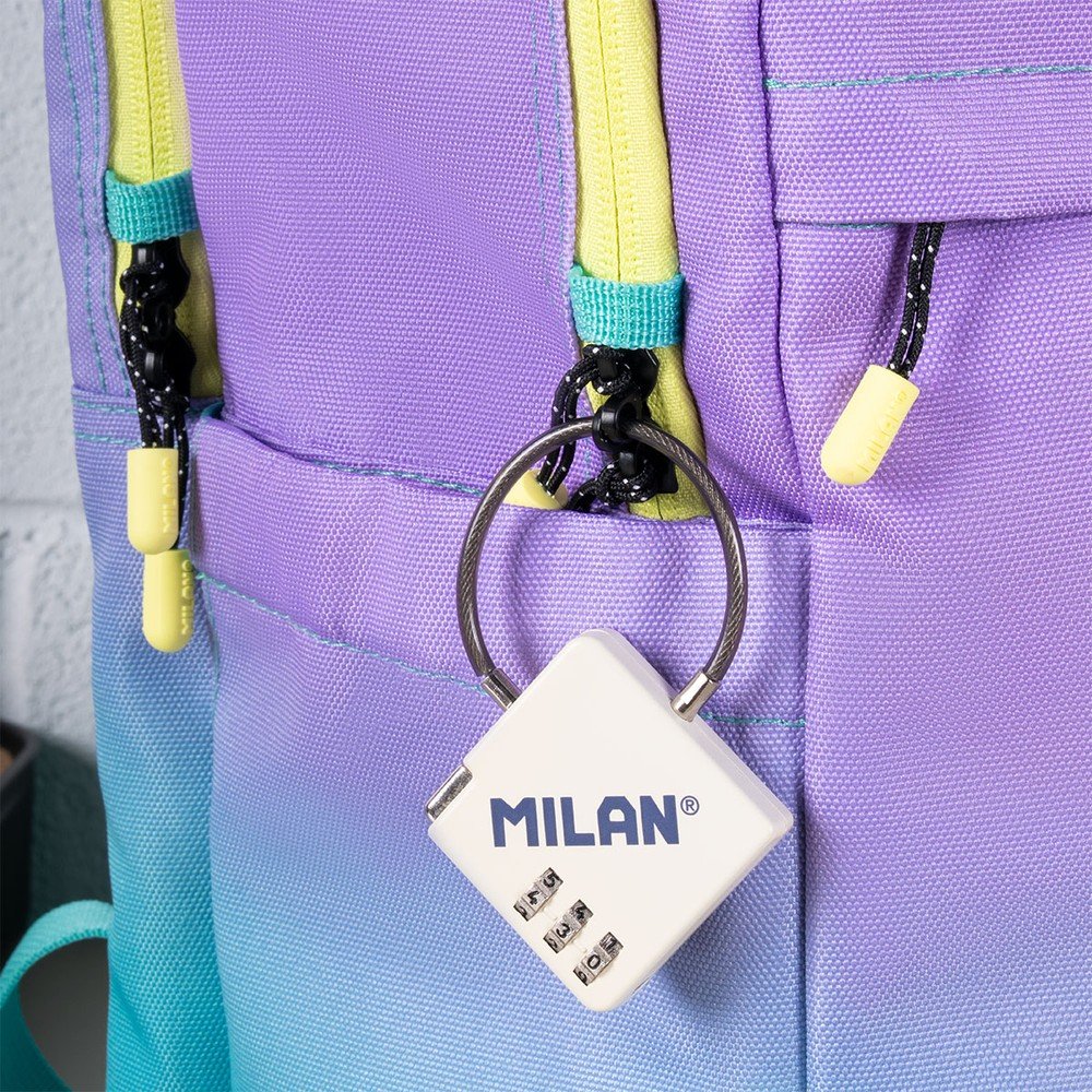 Mochila escolar 5 cremalleras 45x28 Milan Sunset turquesa
