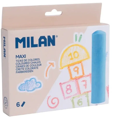 Caja de 6 Tizas de Colores Maxi Imagen principal del producto