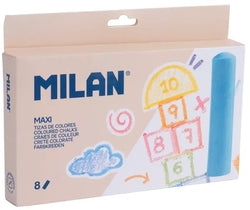 Tizas de colores Milan caja 8 para manualidades y escritura