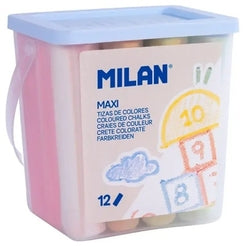 Tizas de colores Milan pack 12 para manualidades y educación Imagen principal del producto