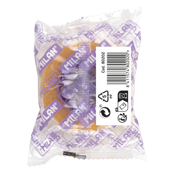 CINTA ADHESIVA 19MMX33M AMARILLO TRANSPARENTE NUEVO FORMATO | 8 UNIDADES | (MILAN) Imagen principal del producto