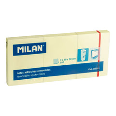 BLOC 100 NOTAS ADHESIVAS 38X50 MM MILAN AMARILLO | 10 UNIDADES | (MILAN)