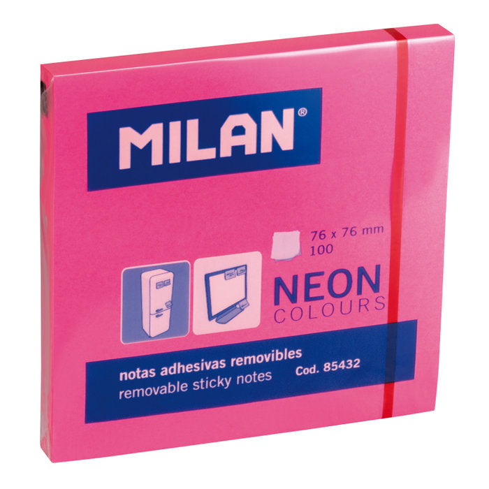 NOTAS ADHESIVAS 76X76 MILAN NEON ROSA | 10 UNIDADES | (MILAN) Imagen principal del producto