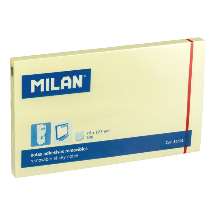 NOTAS ADHESIVAS 125X75 MILAN AMARILLO | 10 UNIDADES | (MILAN) Imagen principal del producto