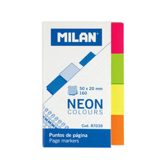 BANDERITAS ADHESIVAS MILAN 50X20 4 COLORES NEON | 10 UNIDADES | (MILAN)