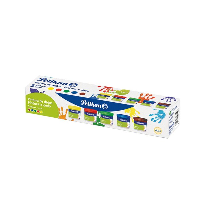 Estuche 5 botes pintura de dedos 40 ml colores surtidos Pelikan