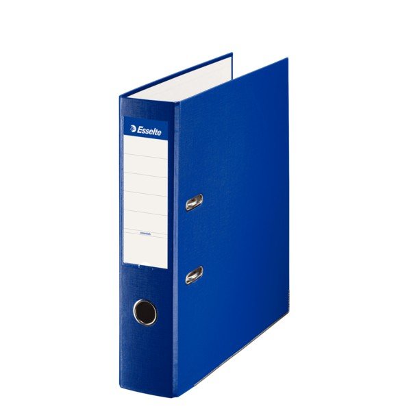 Archivador palanca folio lomo 75mm cartón forrado plastico color azul