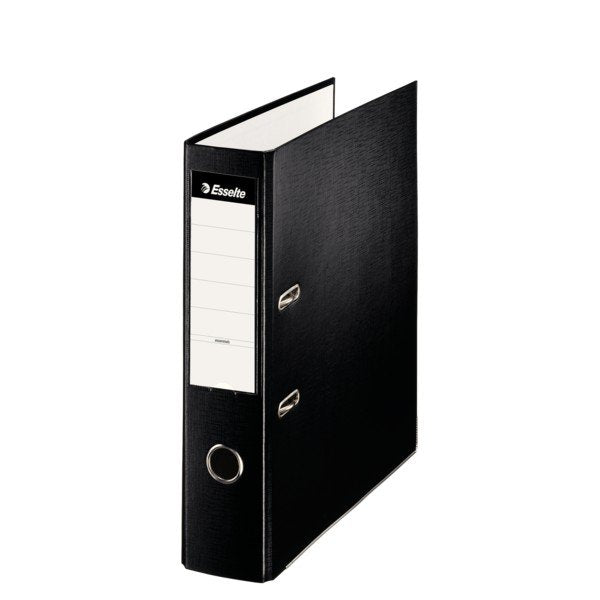 Archivador palanca folio lomo 75mm cartón forrado plastico color negro