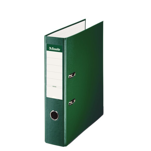 Archivador palanca A4 lomo 75mm cartón forrado plastico color verde