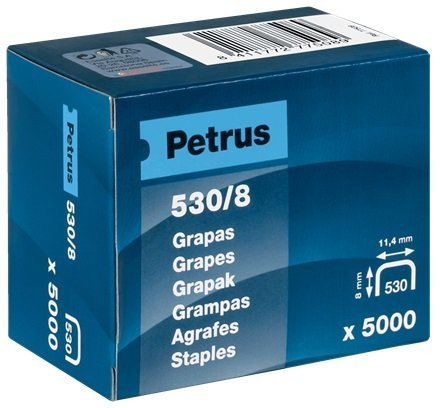 GRAPAS CLAVADORA 530/8 5000U | 1 UNIDADES | (PETRUS) Imagen principal del producto