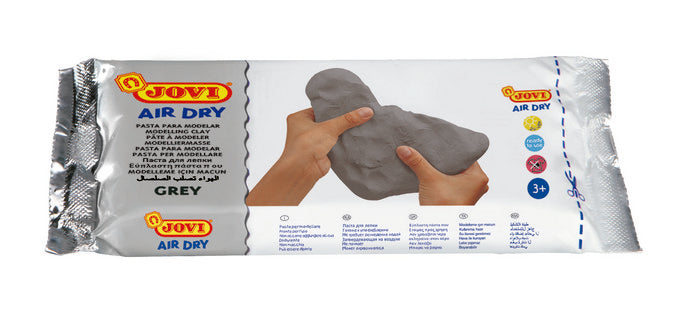 Pasta para modelar air dry clay jovi 250g gris