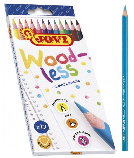 ✅ LAPIZ SIN MADERA TRIANGULAR JOVI WOODLESS - CAJA DE 12 COLORES Imagen principal del producto