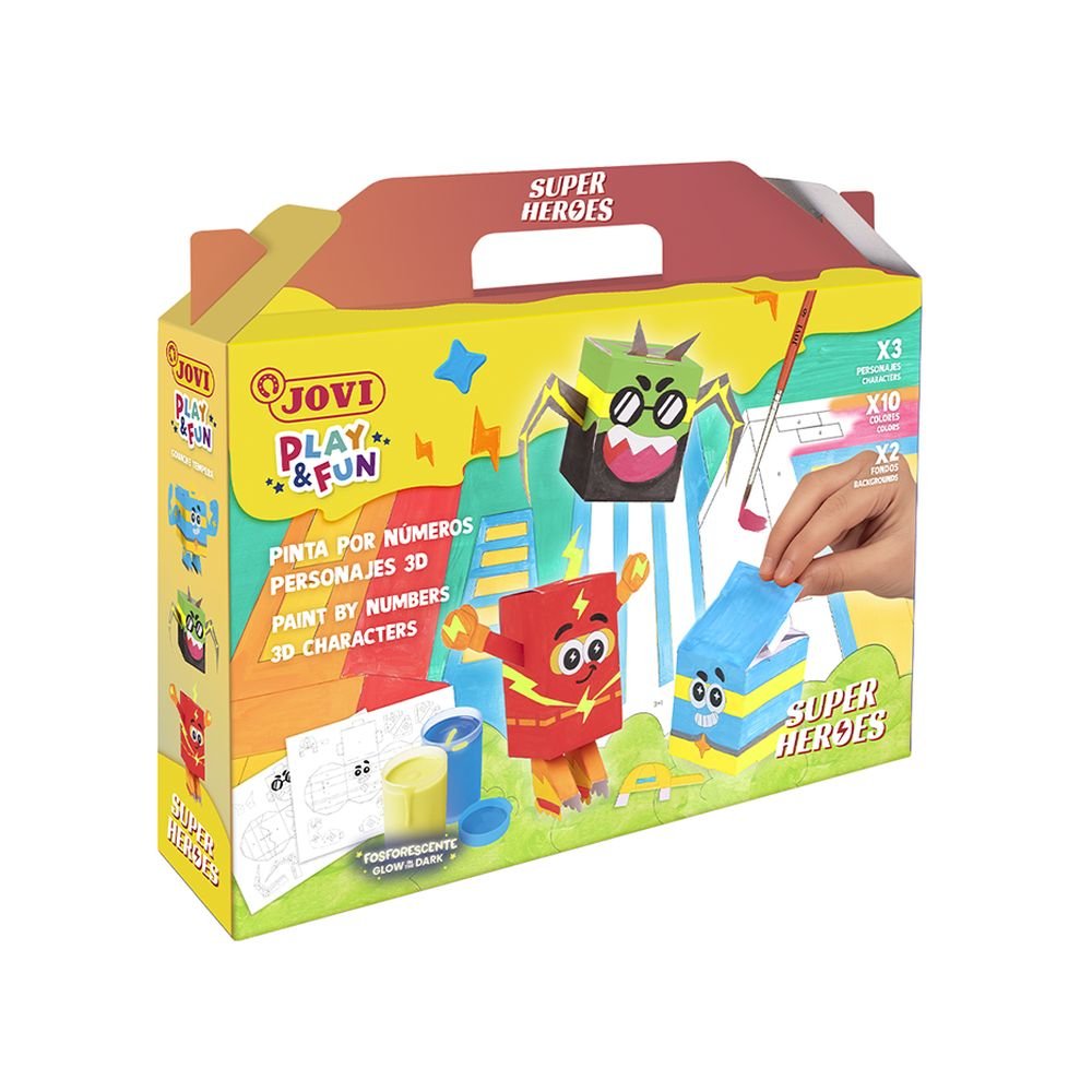 Maletín Jovi Play&Fun pinta por números 3D Superhéroes