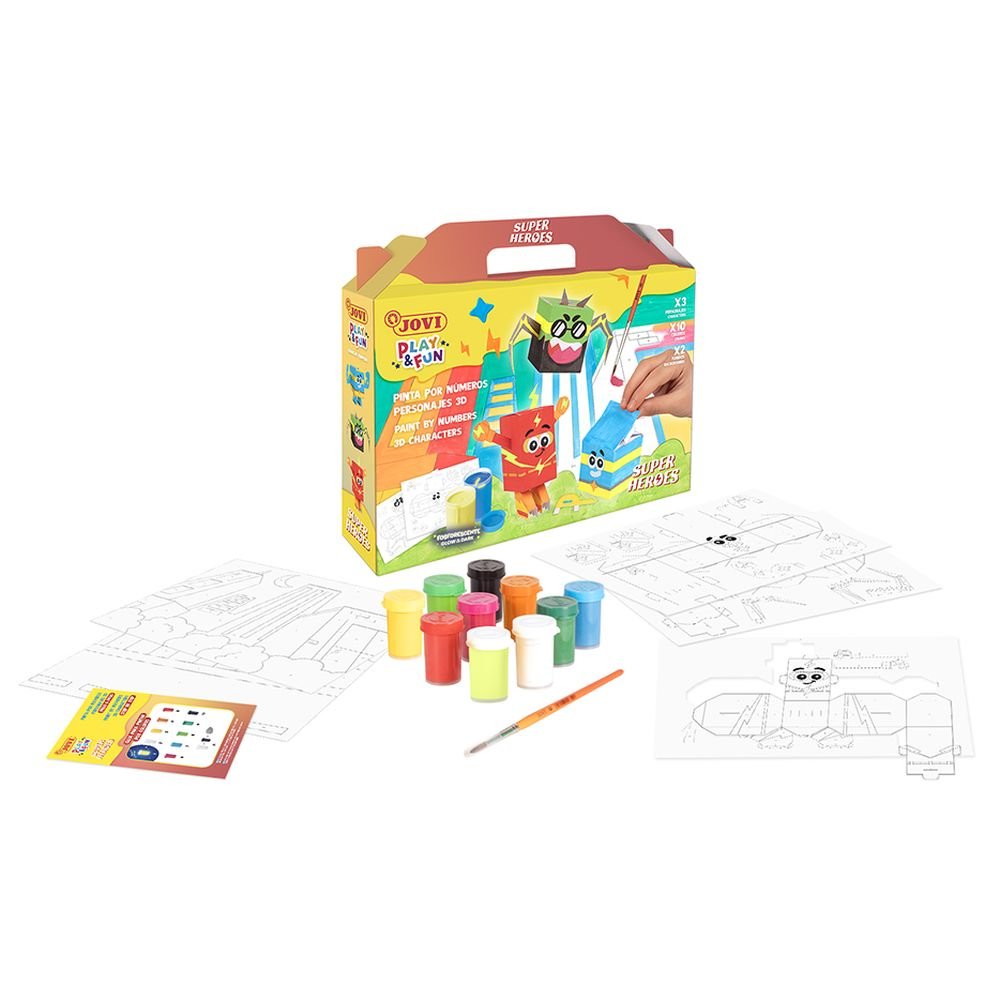 Maletín Jovi Play&Fun pinta por números 3D Superhéroes