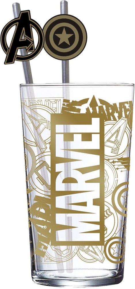 Set Vaso con Dos Pajitas 480 ML Marvel Golden Treasure STOR Imagen principal del producto