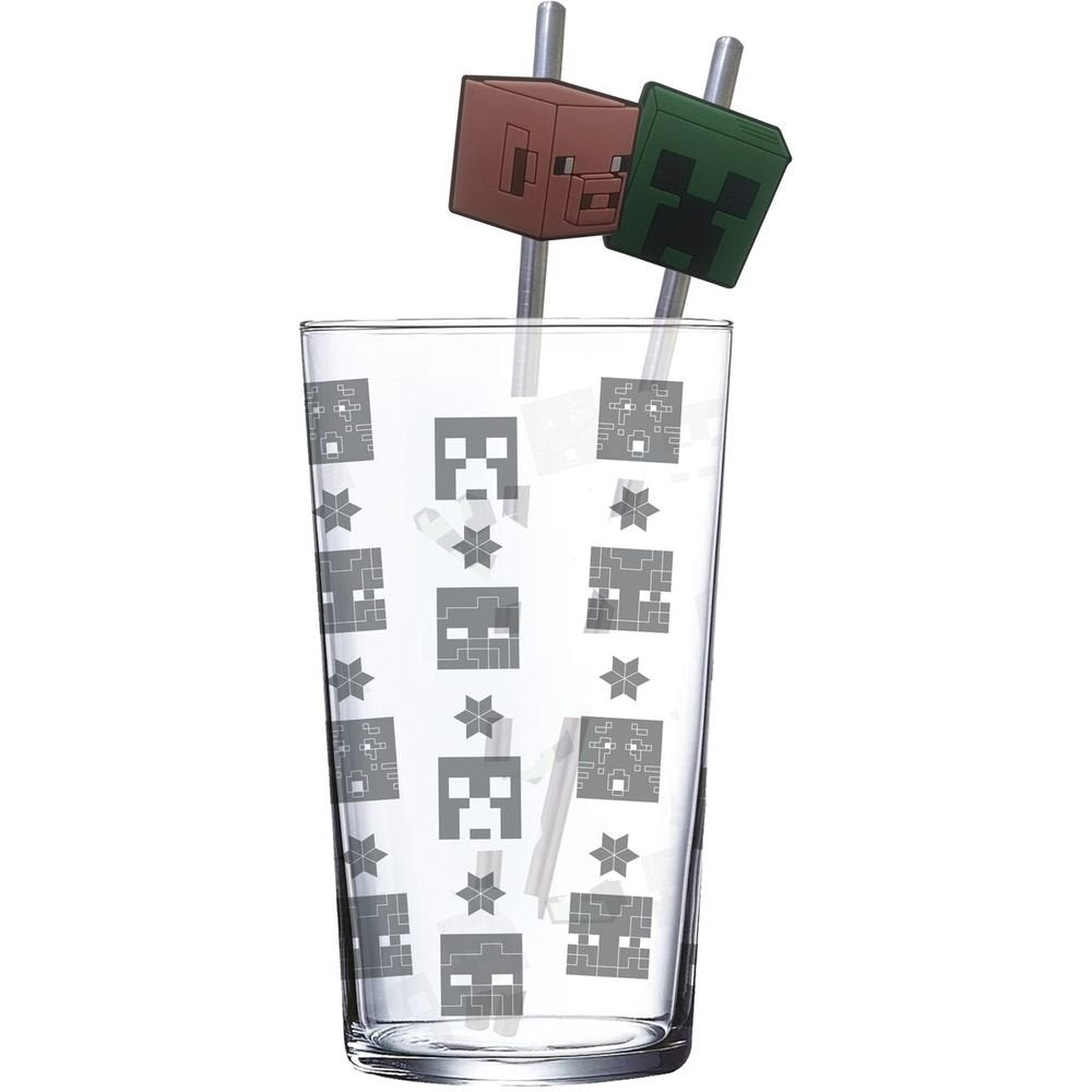 Set Vaso con Dos Pajitas 480 ml Minecraft Iconicmono STOR Imagen principal del producto