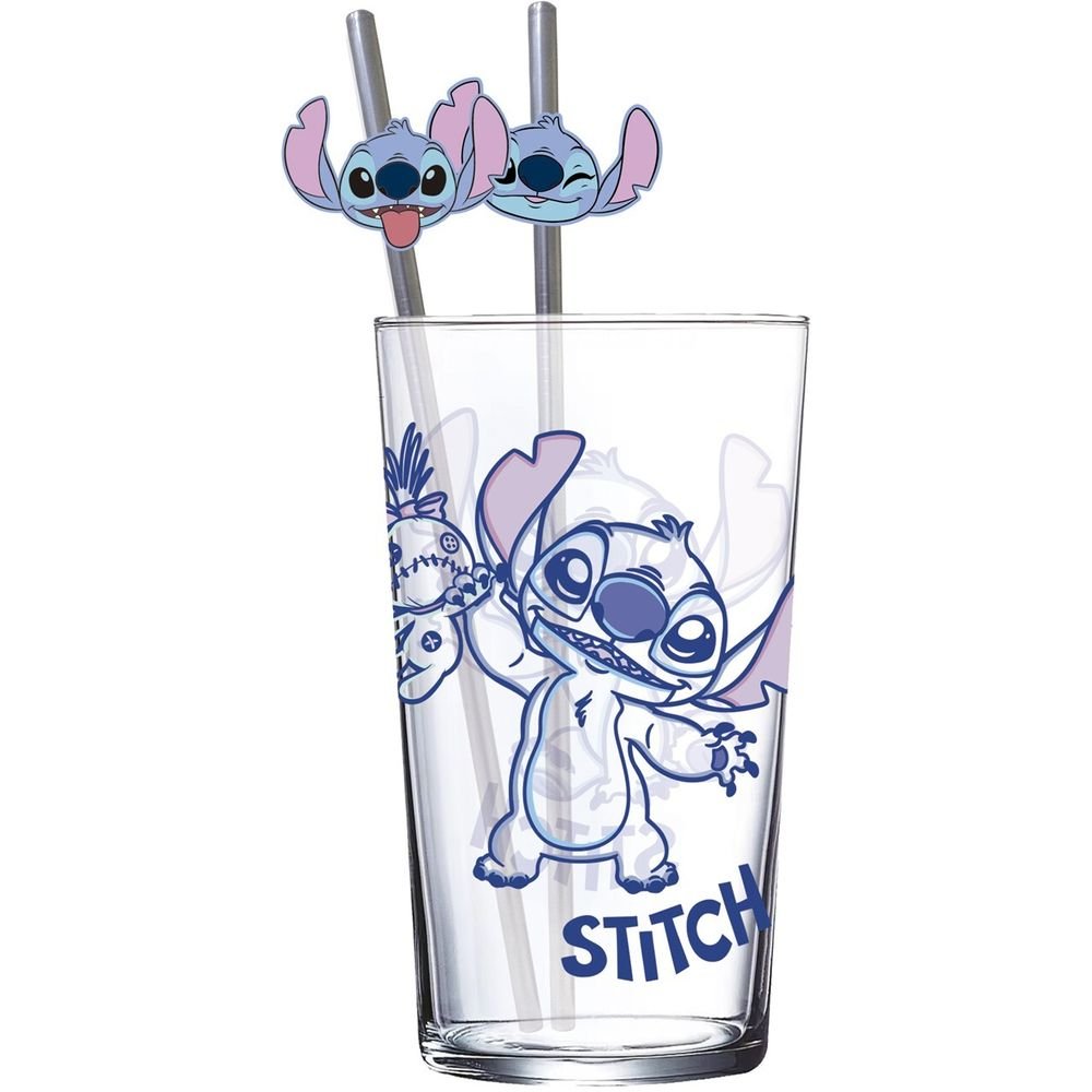 Set Vaso con Dos Pajitas 480 ML Stitch Aloha Marca STOR Imagen principal del producto