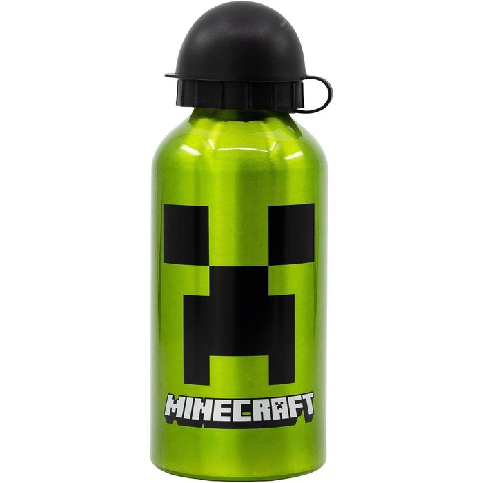 Botella aluminio pequeña 400 ml Minecraft Creeper verde STOR