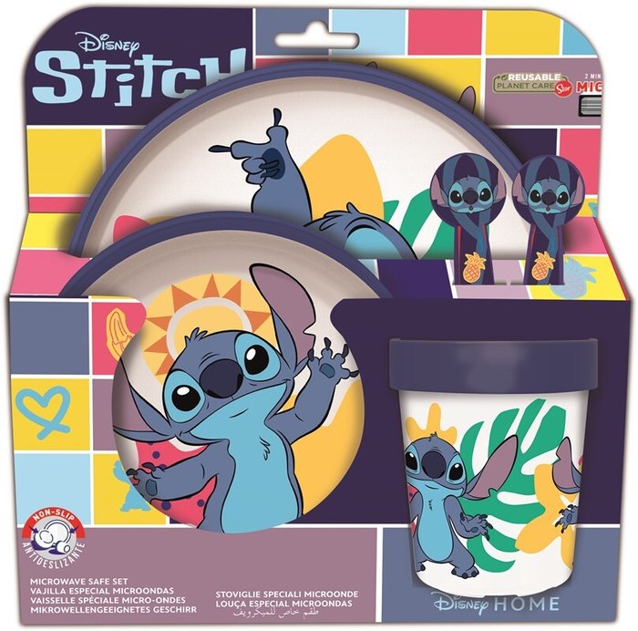 SET MENAJE 5 PIEZAS ANTIDESLIZANTE STITCH | STOR | 1 UNIDAD | 8412497750856 Imagen principal del producto