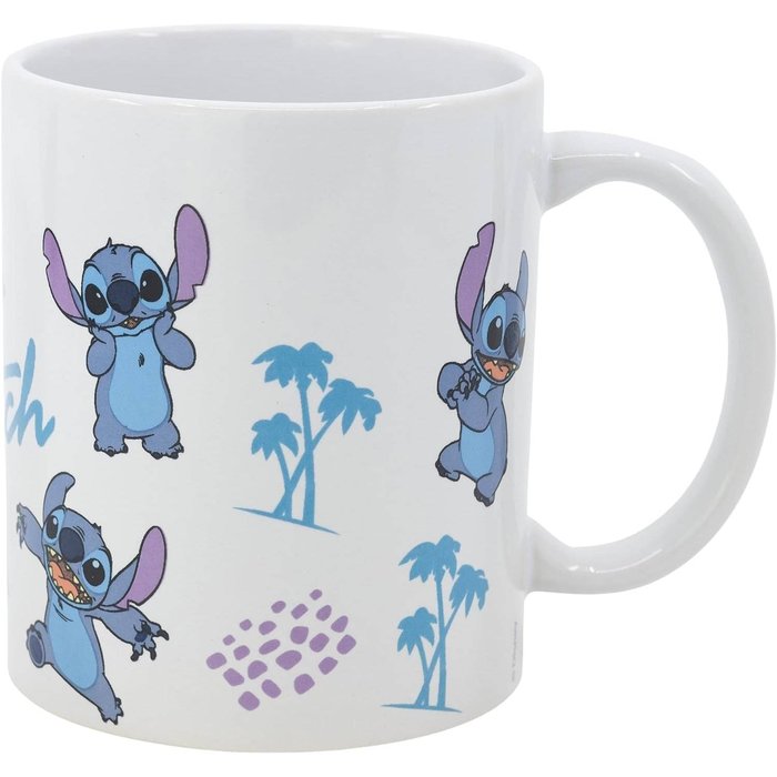 Taza Ceramica 325 Ml. en Caja Regalo Stitch Leaves Pattern Imagen principal del producto